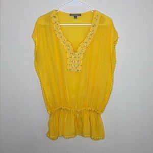 NY Collection Top with beading and crochet details